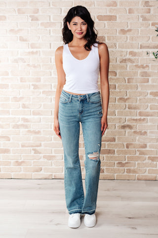 Isla Mid Rise Distressed Released Hem Bootcut Jeans-Jeans-Ave Shops-Statement Wear Fashion Boutique, Women's Fashion and Accessories located in O'Fallon, MO