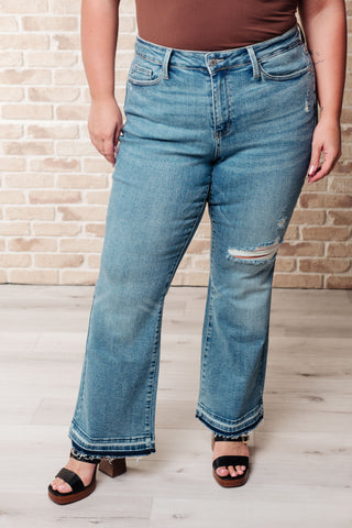 Isla Mid Rise Distressed Released Hem Bootcut Jeans-Jeans-Ave Shops-Statement Wear Fashion Boutique, Women's Fashion and Accessories located in O'Fallon, MO