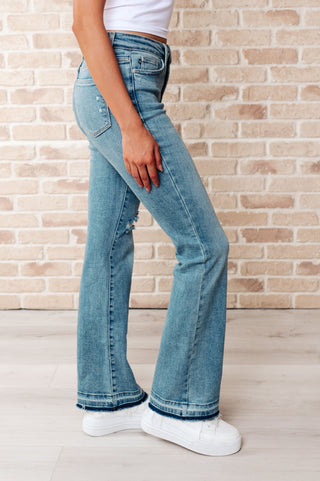 Isla Mid Rise Distressed Released Hem Bootcut Jeans-Jeans-Ave Shops-Statement Wear Fashion Boutique, Women's Fashion and Accessories located in O'Fallon, MO