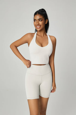 Leda Halter Neck Longline Sports Bra-Activewear-91thelabel-Statement Wear Fashion Boutique, Women's Fashion and Accessories located in O'Fallon, MO