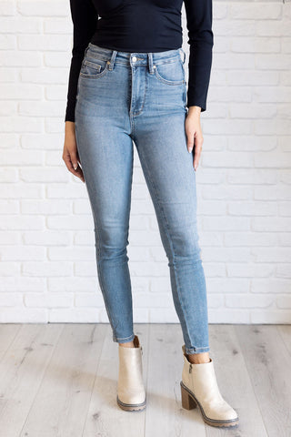 Justine High Rise Control Top Contrast Wash Skinny Jeans-Jeans-Ave Shops-Statement Wear Fashion Boutique, Women's Fashion and Accessories located in O'Fallon, MO