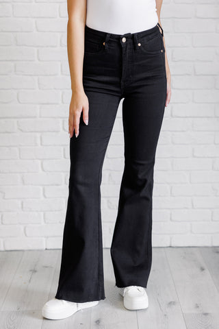 Etta High Rise Control Top Flare Jeans in Black-Jeans-Ave Shops-Statement Wear Fashion Boutique, Women's Fashion and Accessories located in O'Fallon, MO