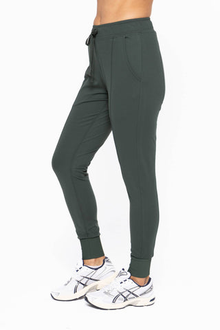 GREEN - Slim Fit Paneled Joggers-Joggers-Mono B-Statement Wear Fashion Boutique, Women's Fashion and Accessories located in O'Fallon, MO