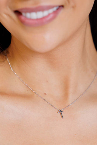 Dainty Silver Cross Necklace-Necklaces-Ave Shops-Statement Wear Fashion Boutique, Women's Fashion and Accessories located in O'Fallon, MO