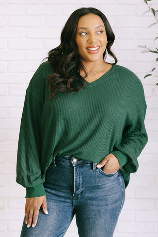 Good Things Are Coming V-Neck Top in Green-Tops-Ave Shops-Statement Wear Fashion Boutique, Women's Fashion and Accessories located in O'Fallon, MO