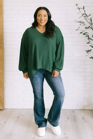 Good Things Are Coming V-Neck Top in Green-Tops-Ave Shops-Statement Wear Fashion Boutique, Women's Fashion and Accessories located in O'Fallon, MO