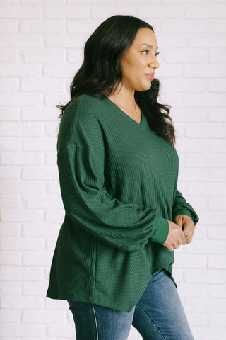 Good Things Are Coming V-Neck Top in Green-Tops-Ave Shops-Statement Wear Fashion Boutique, Women's Fashion and Accessories located in O'Fallon, MO