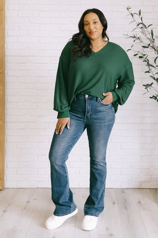 Good Things Are Coming V-Neck Top in Green-Tops-Ave Shops-Statement Wear Fashion Boutique, Women's Fashion and Accessories located in O'Fallon, MO