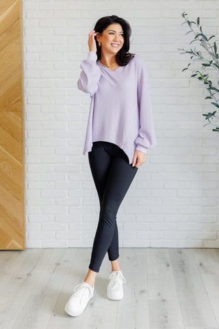 Good Things Are Coming V-Neck Top in Lavender-Tops-Ave Shops-Statement Wear Fashion Boutique, Women's Fashion and Accessories located in O'Fallon, MO