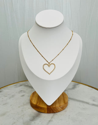 Sophie Pearl Heart Necklace-Necklaces-Béljoy-Statement Wear Fashion Boutique, Women's Fashion and Accessories located in O'Fallon, MO