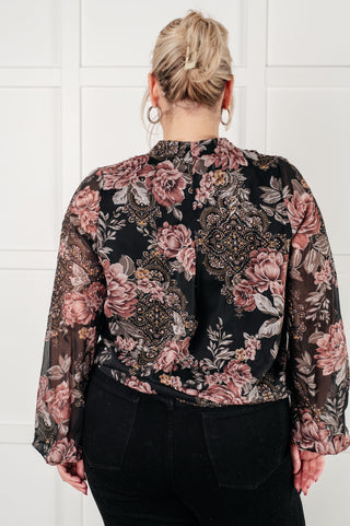 I Wish We Had it All Surplice Floral Blouse-Blouses-Ave Shops-Statement Wear Fashion Boutique, Women's Fashion and Accessories located in O'Fallon, MO