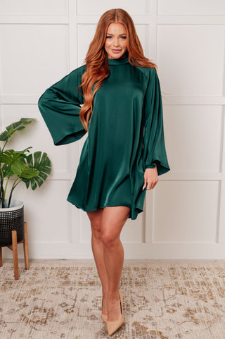 Isn't It Lovely Poly Satin Butterfly Sleeve Dress-Dresses-Ave Shops-Statement Wear Fashion Boutique, Women's Fashion and Accessories located in O'Fallon, MO