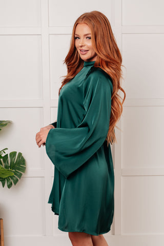 Isn't It Lovely Poly Satin Butterfly Sleeve Dress-Dresses-Ave Shops-Statement Wear Fashion Boutique, Women's Fashion and Accessories located in O'Fallon, MO