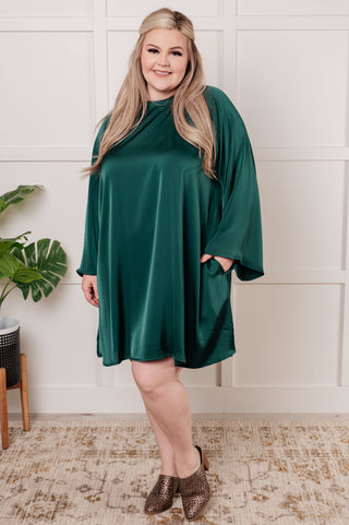 Isn't It Lovely Poly Satin Butterfly Sleeve Dress-Dresses-Ave Shops-Statement Wear Fashion Boutique, Women's Fashion and Accessories located in O'Fallon, MO