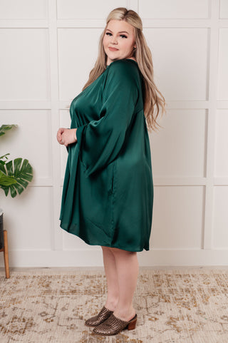 Isn't It Lovely Poly Satin Butterfly Sleeve Dress-Dresses-Ave Shops-Statement Wear Fashion Boutique, Women's Fashion and Accessories located in O'Fallon, MO