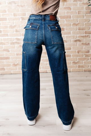 Leila High Rise Cargo Straight Jeans-Jeans-Ave Shops-Statement Wear Fashion Boutique, Women's Fashion and Accessories located in O'Fallon, MO