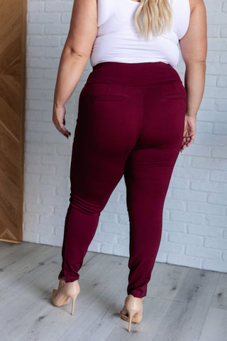 Magic Skinny 28" Pants in Wine-Pants-Ave Shops-Statement Wear Fashion Boutique, Women's Fashion and Accessories located in O'Fallon, MO