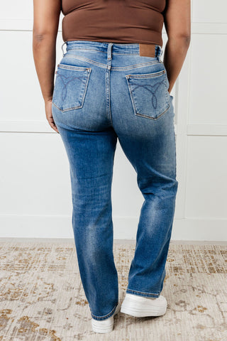Nivea Vintage Wash Thermal Straight Jeans-Denim-Ave Shops-Statement Wear Fashion Boutique, Women's Fashion and Accessories located in O'Fallon, MO