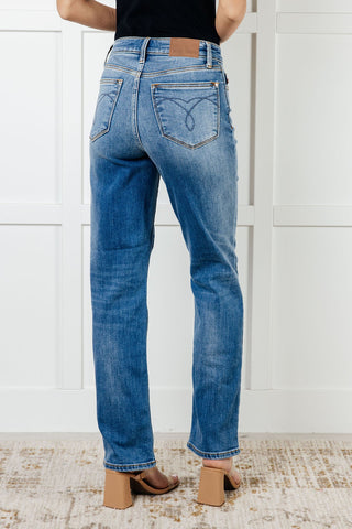 Nivea Vintage Wash Thermal Straight Jeans-Denim-Ave Shops-Statement Wear Fashion Boutique, Women's Fashion and Accessories located in O'Fallon, MO