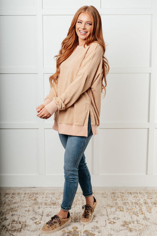 No Plain Jane Oversized Sweatshirt in Khaki-Tops-Ave Shops-Statement Wear Fashion Boutique, Women's Fashion and Accessories located in O'Fallon, MO