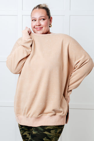 No Plain Jane Oversized Sweatshirt in Khaki-Tops-Ave Shops-Statement Wear Fashion Boutique, Women's Fashion and Accessories located in O'Fallon, MO