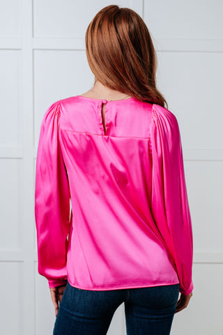 Not Exaggerating Satin Puff Sleeve Blouse-Blouses-Ave Shops-Statement Wear Fashion Boutique, Women's Fashion and Accessories located in O'Fallon, MO