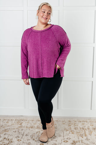 Simple Silhouette Brushed Hacci Sweater in Light Plum-Tops-Ave Shops-Statement Wear Fashion Boutique, Women's Fashion and Accessories located in O'Fallon, MO