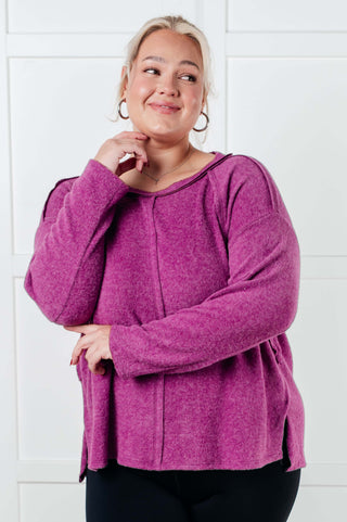 Simple Silhouette Brushed Hacci Sweater in Light Plum-Tops-Ave Shops-Statement Wear Fashion Boutique, Women's Fashion and Accessories located in O'Fallon, MO