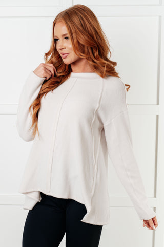 Simple Silhouette Brushed Hacci Sweater in Sand Beige-Tops-Ave Shops-Statement Wear Fashion Boutique, Women's Fashion and Accessories located in O'Fallon, MO