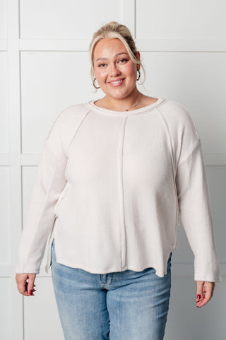 Simple Silhouette Brushed Hacci Sweater in Sand Beige-Tops-Ave Shops-Statement Wear Fashion Boutique, Women's Fashion and Accessories located in O'Fallon, MO