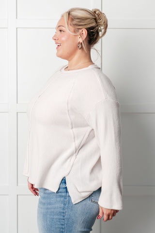 Simple Silhouette Brushed Hacci Sweater in Sand Beige-Tops-Ave Shops-Statement Wear Fashion Boutique, Women's Fashion and Accessories located in O'Fallon, MO