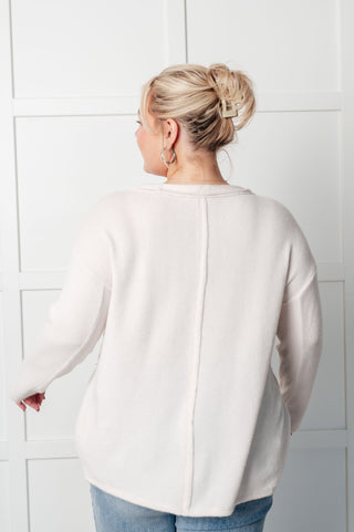 Simple Silhouette Brushed Hacci Sweater in Sand Beige-Tops-Ave Shops-Statement Wear Fashion Boutique, Women's Fashion and Accessories located in O'Fallon, MO