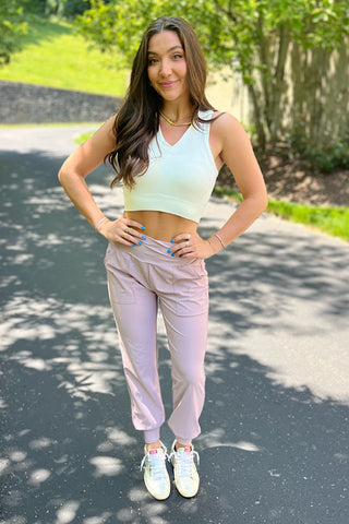 Work It Lilac Joggers-Joggers-Nash Grey-Statement Wear Fashion Boutique, Women's Fashion and Accessories located in O'Fallon, MO