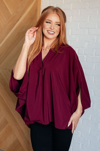 Universal Philosophy Blouse in Wine-Blouses-Ave Shops-Statement Wear Fashion Boutique, Women's Fashion and Accessories located in O'Fallon, MO