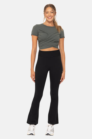 Active Ruched Top with Bow Detail-Tops-Mono B-Statement Wear Fashion Boutique, Women's Fashion and Accessories located in O'Fallon, MO