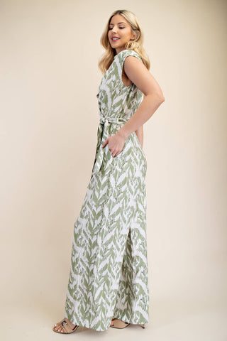 V-Neck Knotted Jumpsuit-Jumpsuits & Rompers-Glam-Statement Wear Fashion Boutique, Women's Fashion and Accessories located in O'Fallon, MO