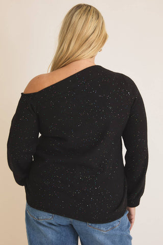 Long Sleeve One Shoulder Sequin Top-Long Sleeves-GILLI-Statement Wear Fashion Boutique, Women's Fashion and Accessories located in O'Fallon, MO