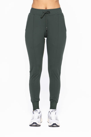 GREEN - Slim Fit Paneled Joggers-Joggers-Mono B-Statement Wear Fashion Boutique, Women's Fashion and Accessories located in O'Fallon, MO