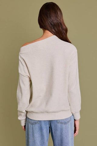 Long Sleeve Unbalanced Off-shoulder Top-Long Sleeves-GILLI-Statement Wear Fashion Boutique, Women's Fashion and Accessories located in O'Fallon, MO