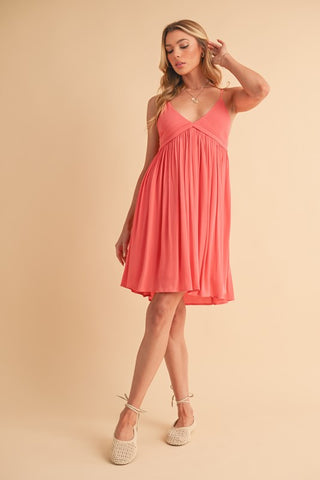 Aemi + Co Ruched Plunge Mini Cami Dress-Dresses-Trendsi-Statement Wear Fashion Boutique, Women's Fashion and Accessories located in O'Fallon, MO